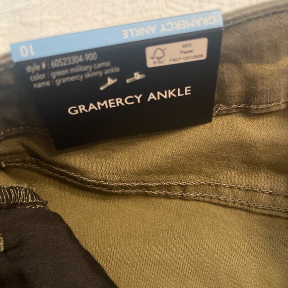 Nine West NWT 10 gramercy skinny ankle jeans green camo stretchy w/front & back - Picture 6 of 8